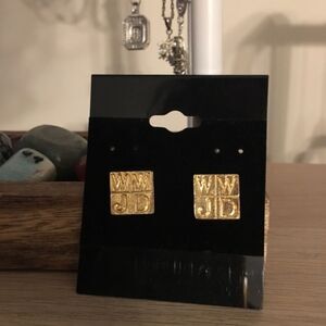 Gold WWJD Earrings‎